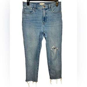 Madewell The Perfect Vintage Jean Size 31 Retro High Rise Stone Wash Frayed Hem